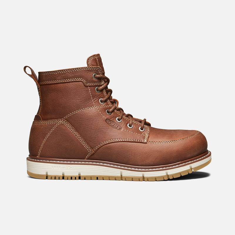 Keen San Jose 6" Aluminum Toe Arbeitsschuhe Herren DE-35279 Gingerbread/Gum - Keen Herrenschuhe Brau